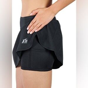 X31 Sports Tennis Running Skort | Built-in Shorts, Pockets, Athletic | Women’s M